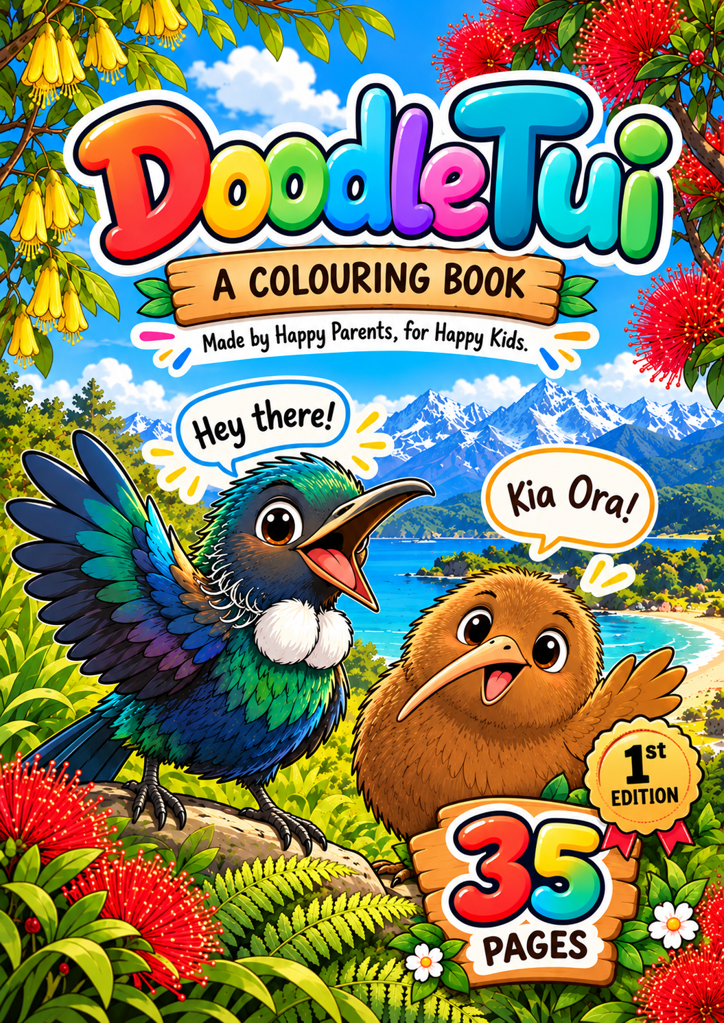 Doodle Tui Kids Colouring Book – Aotearoa New Zealand Animals & Adventure